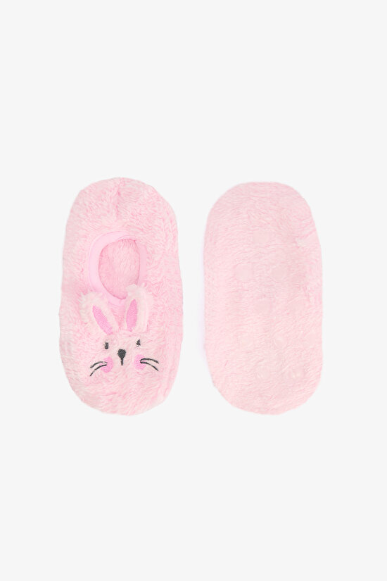 Pink Girls Rabbit Embroidered Accessory Non-Slip Sole Household Shoe - 4
