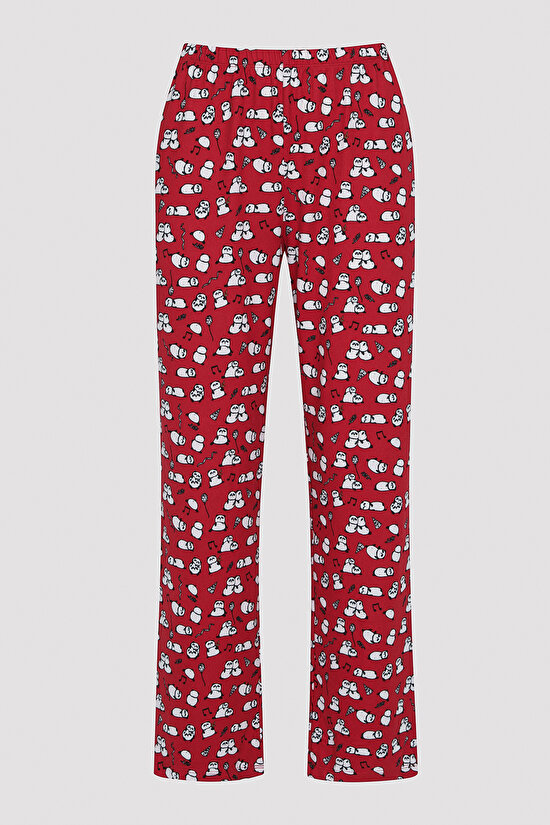 Gift Cute Panda Termal Kırmızı Pijama Altı - 4