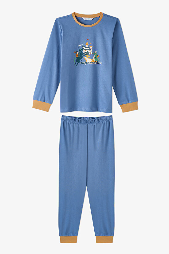 Erkek Çocuk Tiny Friends Adventure Pamuklu Uzun Kollu 2'li Pijama Takımı - 2