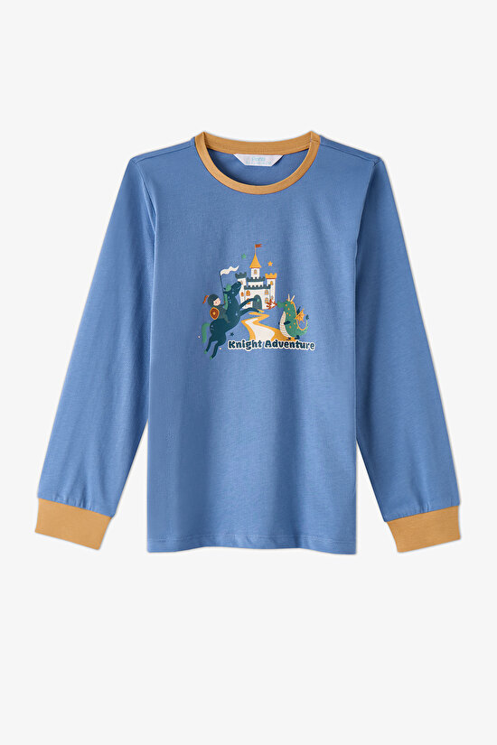 Erkek Çocuk Tiny Friends Adventure Pamuklu Uzun Kollu 2'li Pijama Takımı - 3