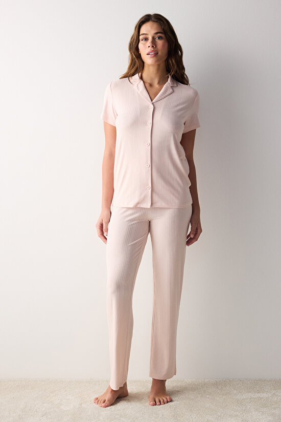 Lucy Pink Shirt Pant PJ Set - 3