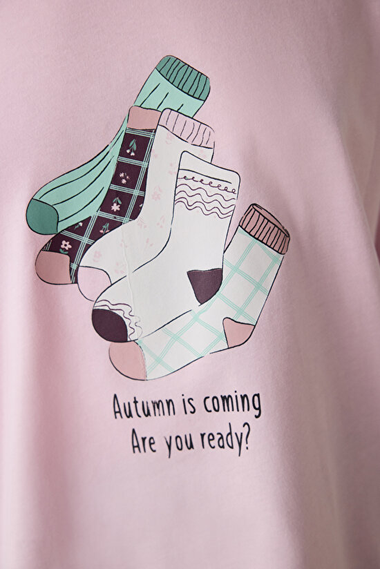Autumn Floral Crew Neck Long Sleeve Pajama Set Autumn Floral Crew Neck Long Sleeve Pajama Set - 3
