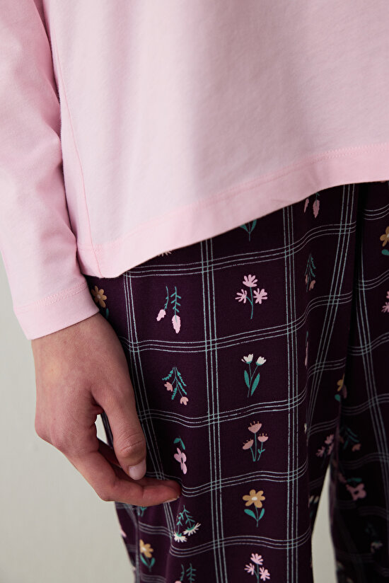 Autumn Floral Crew Neck Long Sleeve Pajama Set Autumn Floral Crew Neck Long Sleeve Pajama Set - 4