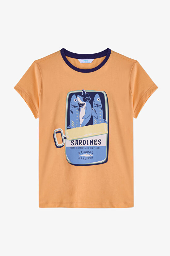 Light Orange Boys Sharkines 2in1 Pajama Set - 3