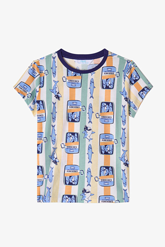 Light Orange Boys Sharkines 2in1 Pajama Set - 6