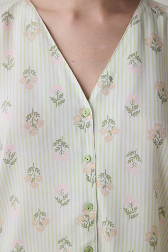 Bloom Chally Gömlek Pantolon Açık Yeşil Pijama Takımı - 3