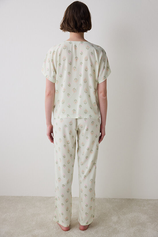 Bloom Chally Gömlek Pantolon Açık Yeşil Pijama Takımı - 4
