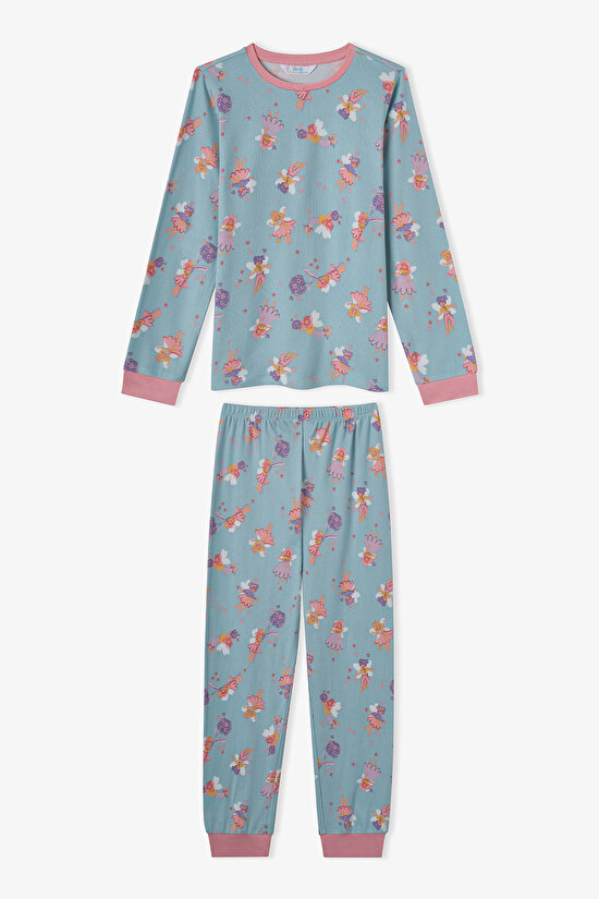 Girls' Mint Fairy Bloom Long Sleeve Pyjama Set - 1