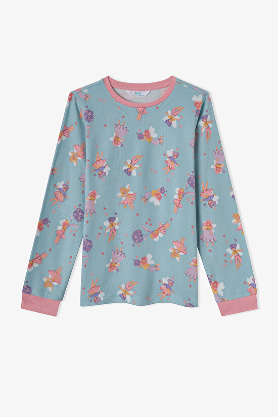 Girls' Mint Fairy Bloom Long Sleeve Pyjama Set - 2