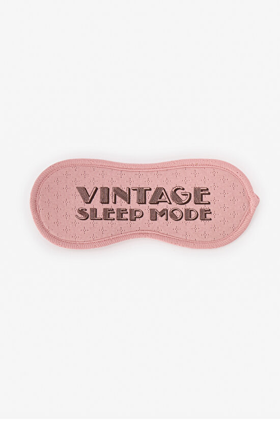 Pink Sleep Mode Slogan Print Sleep Mask - 1