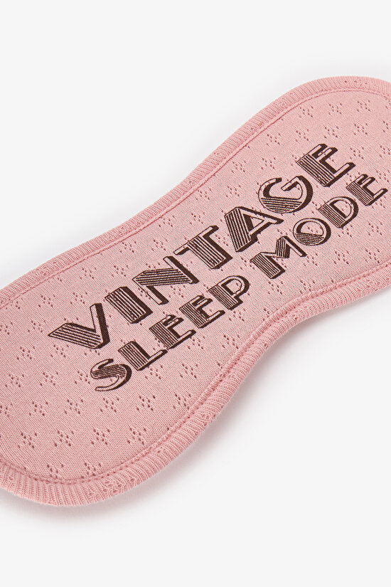 Pembe Sleep Mode Slogan Desenli Uyku Gözlüğü - 3