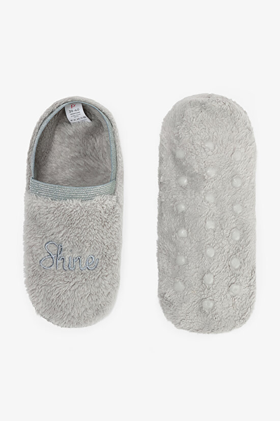 Açık Gri Shiny Star Çizgili Nakışlı Ev Çetiği - 4