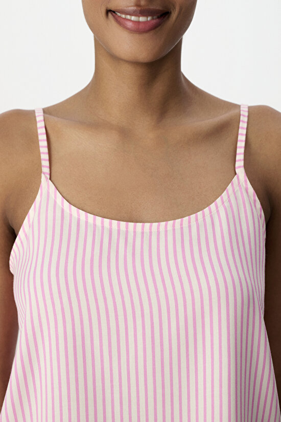 Pembe Pink Stripes Şortlu Pijama Takımı - 3