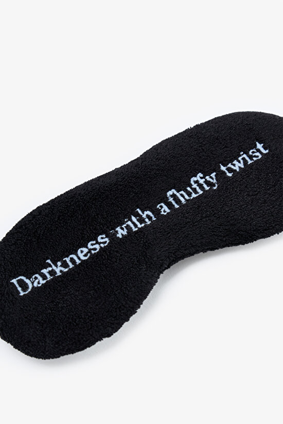 Siyah Moody Slogan Desenli Uyku Gözlüğü - 2
