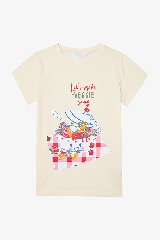 Kız Çocuk Tomato Sauce Çok Renkli Pamuklu 2li Pijama Takımı - 3