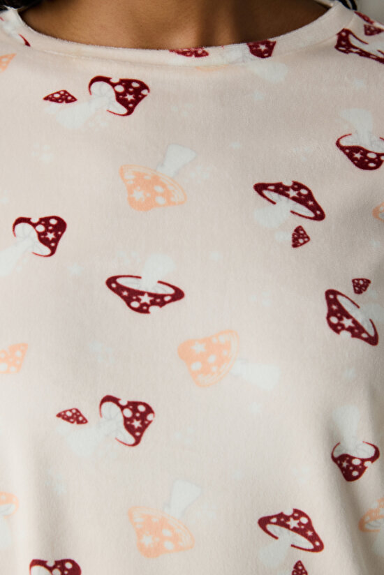 Cozy Fuzzy Beige Pant PJ Set - 3