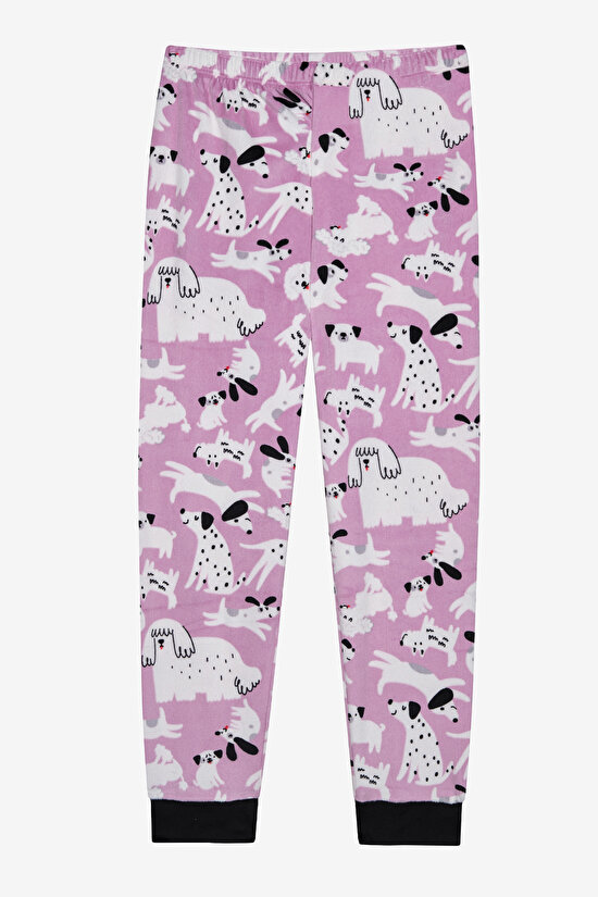 Kız Çocuk Dog Family Pembe Pijama Takımı - 3
