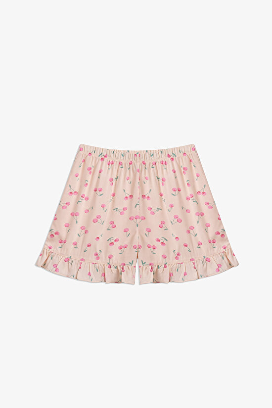 Beige Girls Pinky Cherry Pajama Set - 7