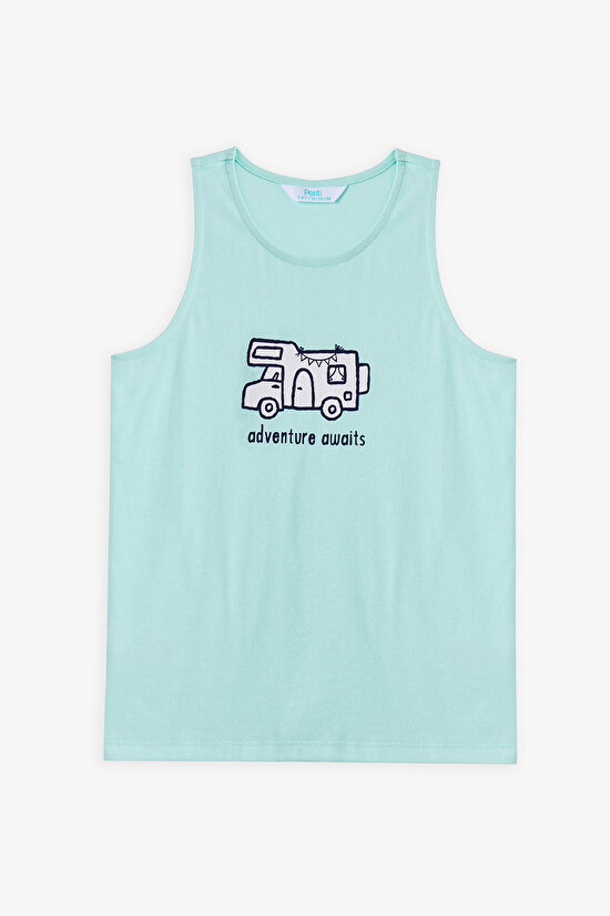 Mint Yeşili Erkek Çocuk Adventure Await 2'li Pijama Takımı - 11