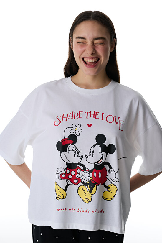 Optical White Licensed Share The Love Pants Pajama Set - 3