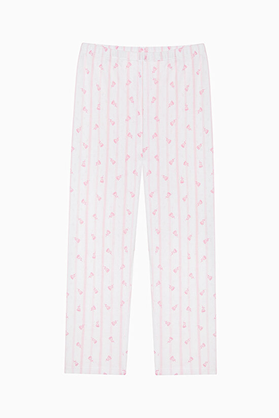 Kız Çocuk Roses Gömlek Pamuklu Kırık Beyaz Pijama Takımı Kız Çocuk Roses Gömlek Pamuklu Kırık Beyaz Pijama Takımı - 3