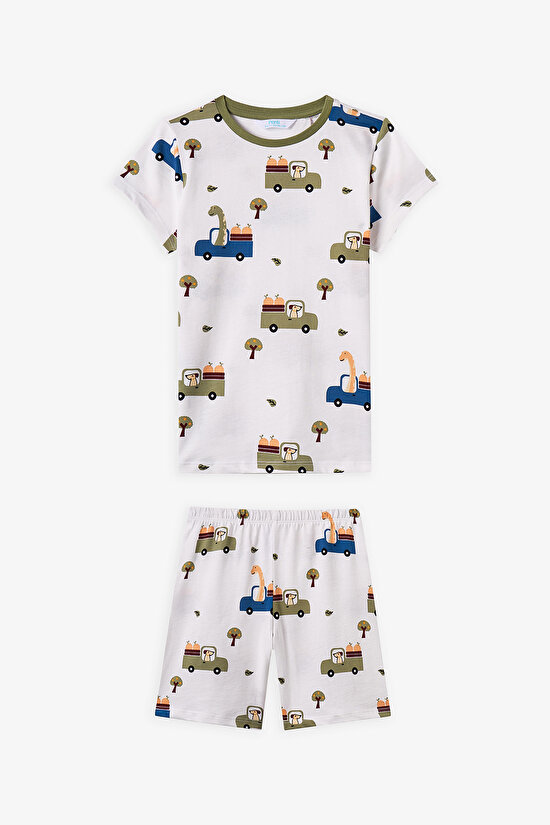 Haki Erkek Çocuk Dino in The Field 2'li Pijama Takımı - 7