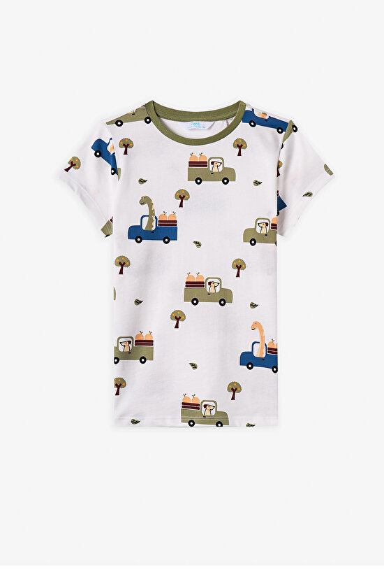 Haki Erkek Çocuk Dino in The Field 2'li Pijama Takımı - 8