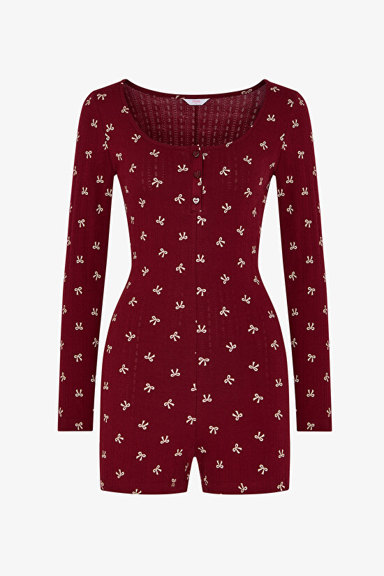 Bordo Cute Bows Pointel Tulum - 1