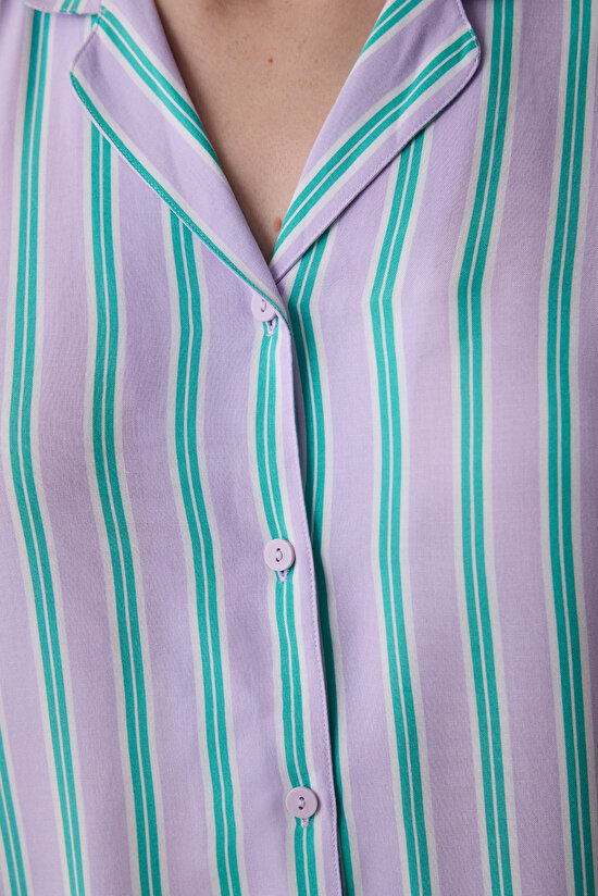 Bon Vivant Shirt Pant Lilac PJ Set - 3