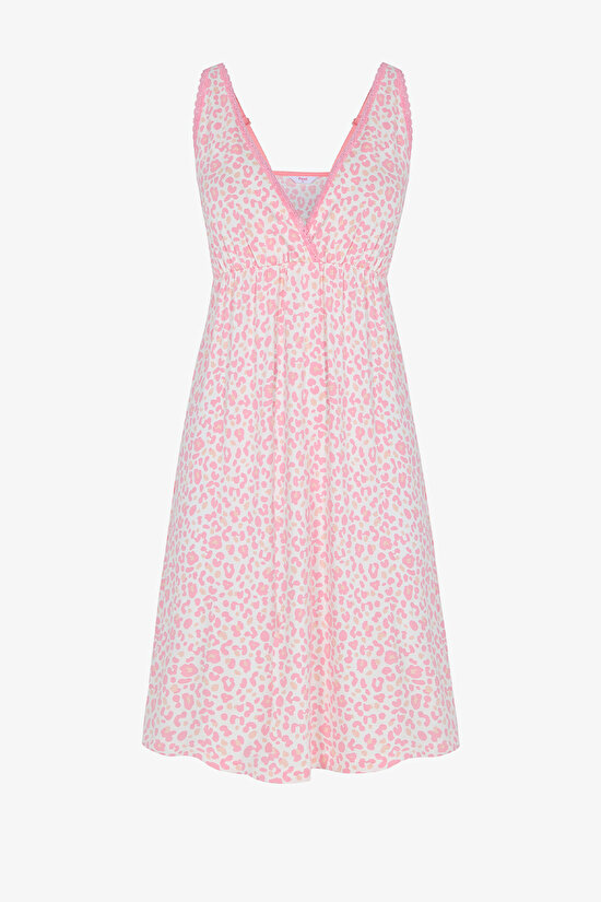 Pembe Pink Leopard  Gecelik - 1