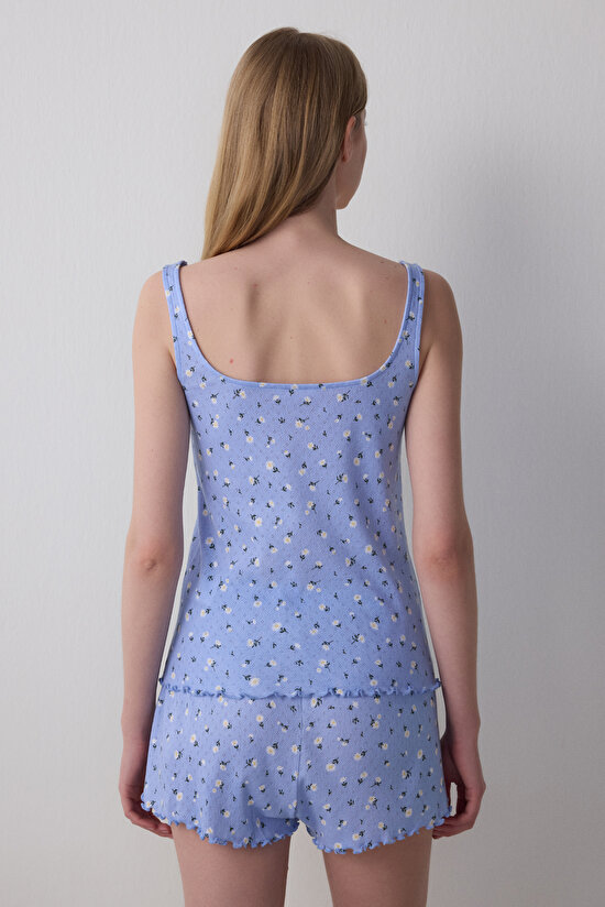 Daisies Pointel Şortlu Açık Mavi Pamuklu Pijama Takımı Daisies Pointel Şortlu Açık Mavi Pamuklu Pijama Takımı - 4