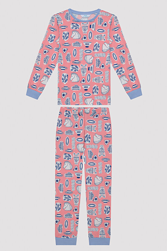 Kız Çocuk Ceramic Art Çok Renkli 2li Pijama Takımı - 2