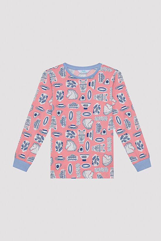 Kız Çocuk Ceramic Art Çok Renkli 2li Pijama Takımı - 3