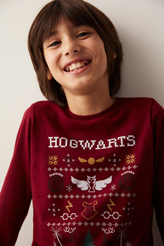 Unisex Çocuk Hogwarts Fam Uzun Kollu Pijama Takımı - Harry Potter Koleksiyonu - 9