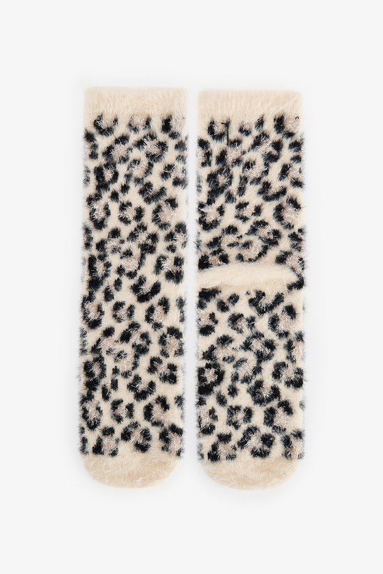 Beige Leopard Ankle Socks - 1