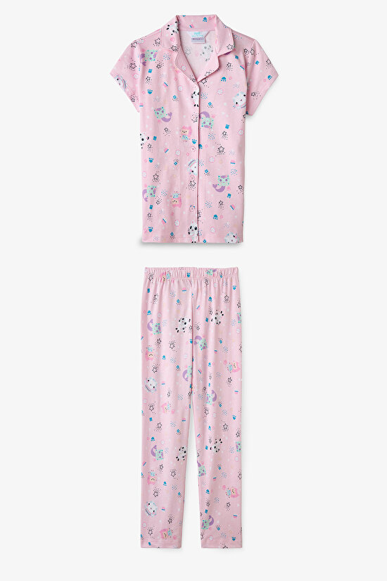 Açık Pembe Kız Çocuk Lic Gabby Gömlek Pijama Takımı - 1