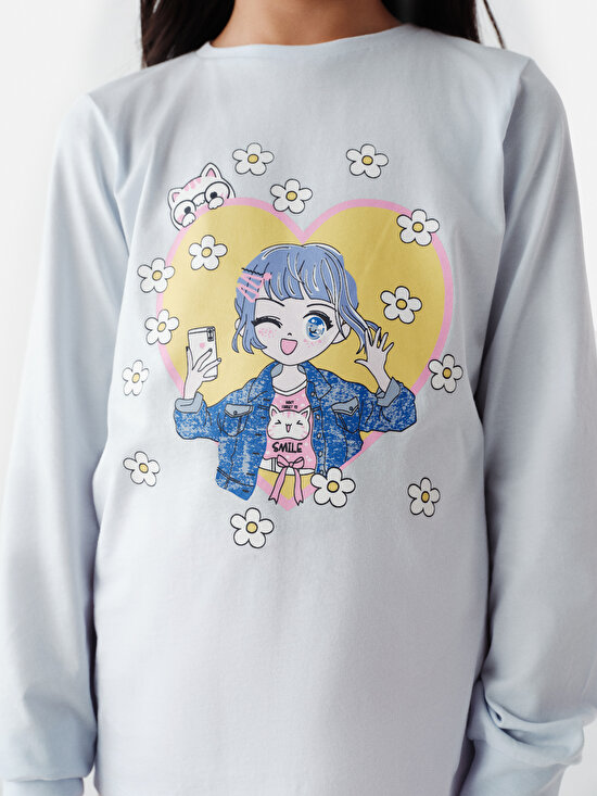 Kız Çocuğu Anime Daisy Desenli 2 li Pijama Takımı - 2