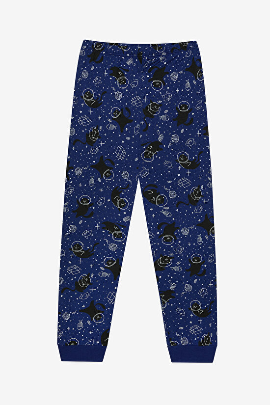 Erkek Çocuk Cat Galaxy Pamuklu 2li Çok Renkli Pijama Takımı - 7