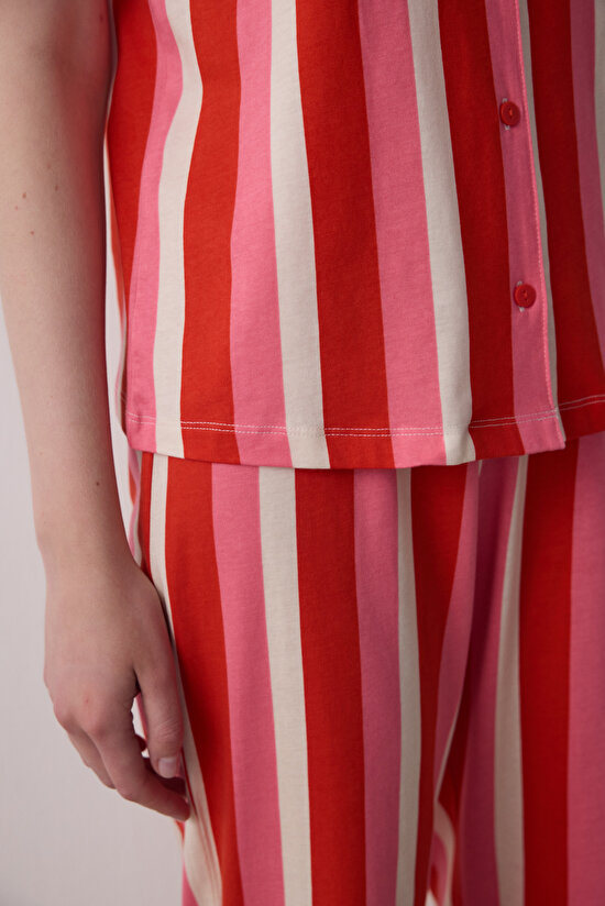 Sophie Pamuklu Gömlekli Pantolon Ekru Pijama Takımı - 3