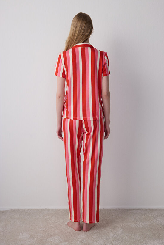 Sophie Pamuklu Gömlekli Pantolon Ekru Pijama Takımı - 4