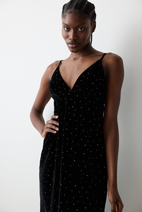 Party Velvet Black Dress - 3