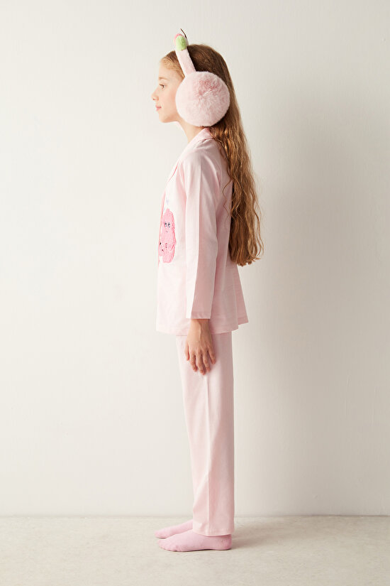 Kız Çocuk Warm Hug Pembe Pijama Takımı - 2