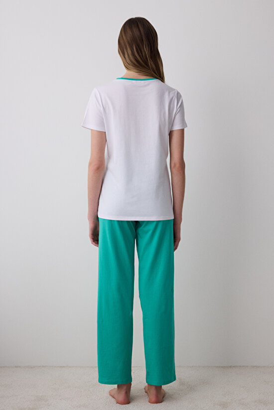 Peach Pamuklu Pantolon Pijama Takımı - 3