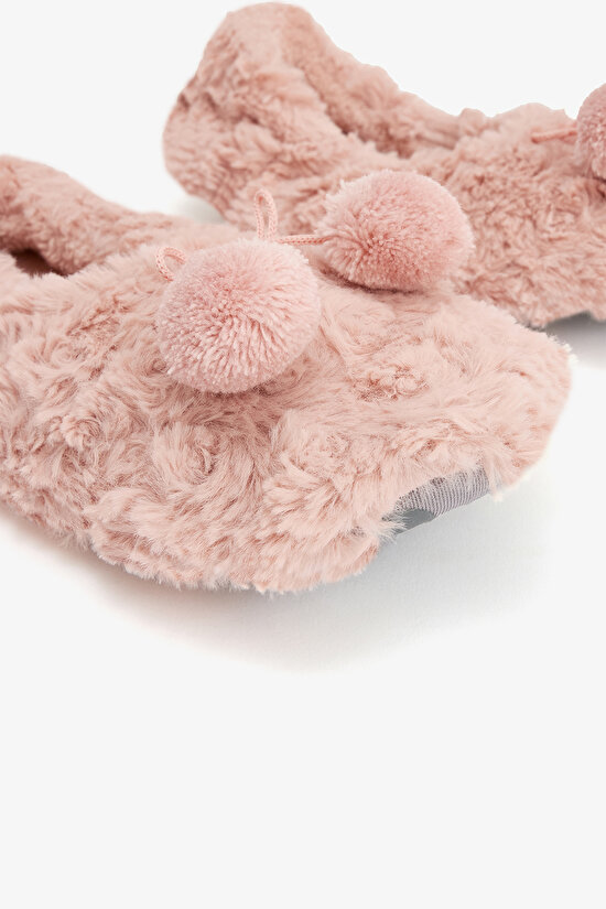 Pembe Cozy Ponponlu Ev Patiği - 4