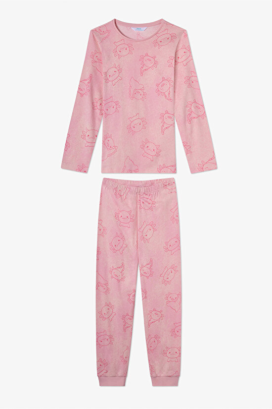 Pembe Kız Çocuk Flying 2'li Pijama Takımı - 5