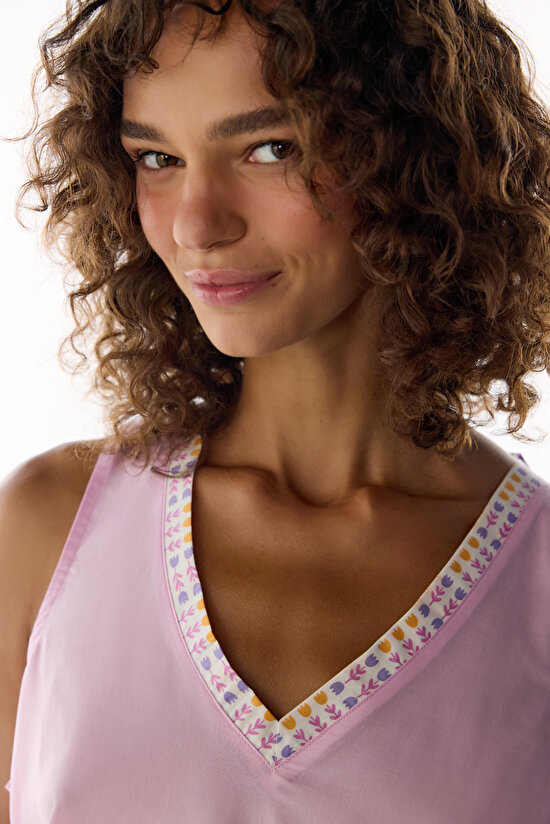 Lila Flora Atlet Pijama Üstü - 3
