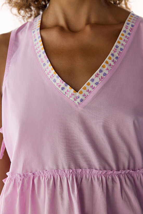 Lilac Flora Pyjama Tank Top - 3