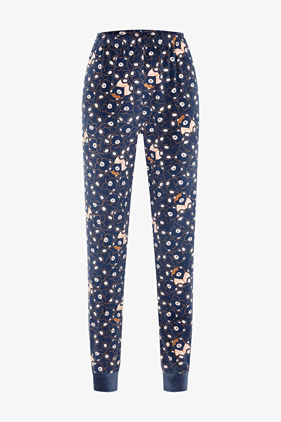 Lacivert Ayı Desenli Pijama Altı - 1