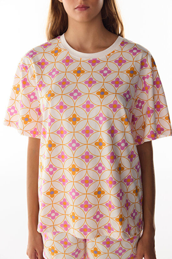 Flora Floral Short Sleeve Pyjama Set with Shorts - 3