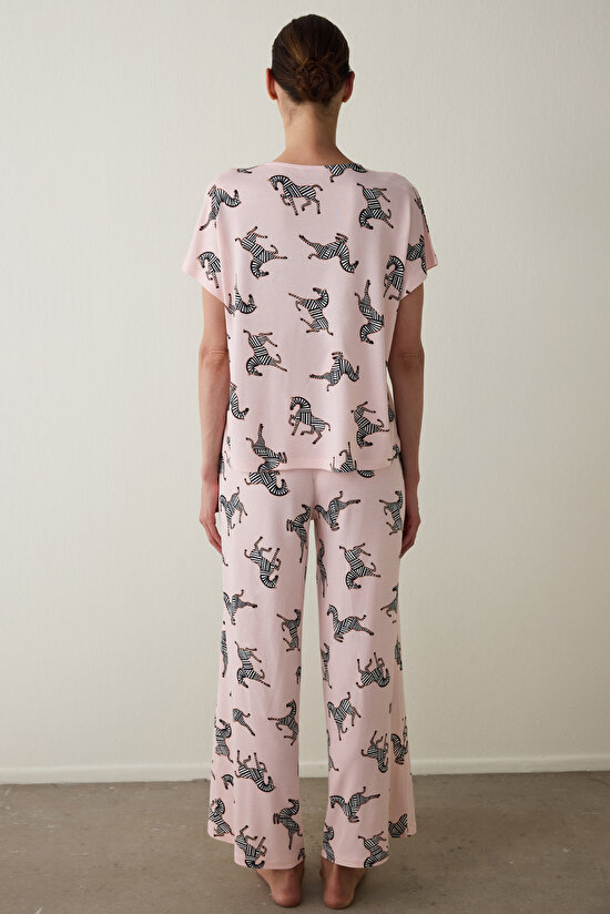 Penti Aging Light Pink Collagen Effect Shirt Collar Pajama Set Penti Aging Light Pink Collagen Effect Shirt Collar Pajama Set - 4